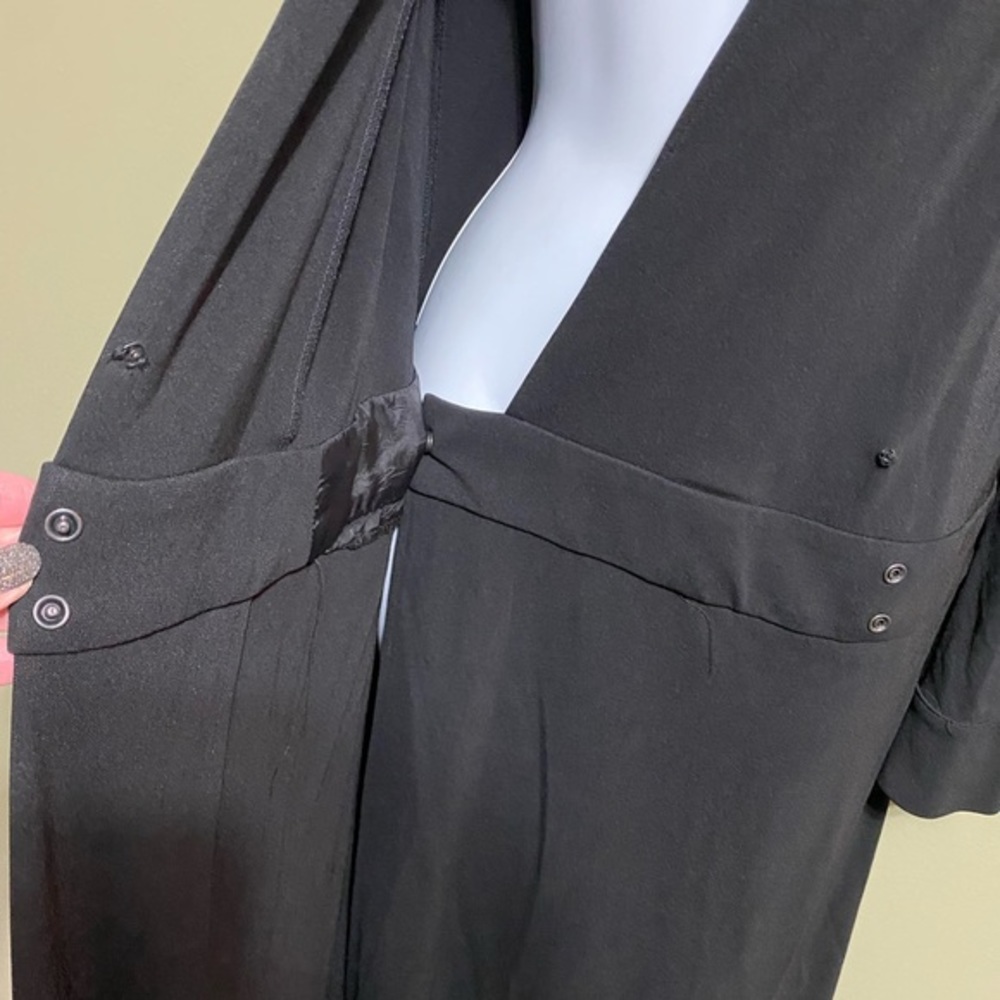 Black Long Sleeve Moda International Wrap Dress,‎ Size 6 - Picture 3 of 6